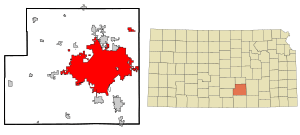 Location within Sedgwick County and Kansas