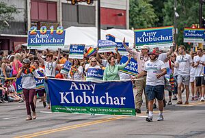 Senator Amy Klobuchar at Twin Cities Pride Parade 2018 - Minneapolis, Minnesota (42098802395)