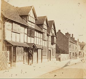 Shakespeare’s birthplace, Henley Street, Stratford On Avon, Ernest Edwards, 1863, from albumen print,