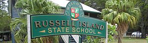 Sign, Russell Island State School, 2022