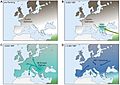 Simplified model for the recent demographic history of Europeans