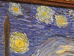The Starry night by Van Gogh, detail of the sky