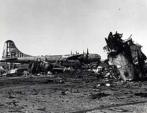 The aftermath of a bomb unloading accident at Chakulia,India, on January 14,1945