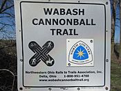Wabash cannonball trail waymark in fulton county ohio.JPG