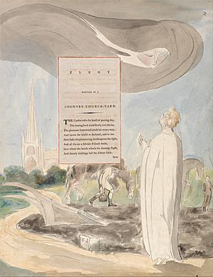 William Blake - The Poems of Thomas Gray, Design 107, "Elegy Written in a Country Church-Yard." - Google Art Project
