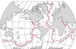 World Distribution of Mid-Oceanic Ridges