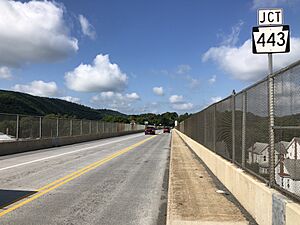 2022-08-08 10 07 57 View south along U.S. Route 209 just north of Pennsylvania State Route 443 (Blakeslee Boulevard) in Weissport, Carbon County, Pennsylvania
