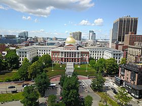Aerial view of Massachusetts State House