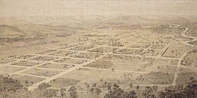 Albury NSW 1881 bird's-eye view Gibbs, Shallard, & Co