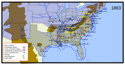 American Civil War - Map Overview 1863