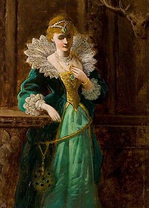Amy Robsart, looking at the portrait of Leicester by E.C. Barnes