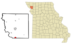 Location of Country Club Village, Missouri