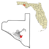 Location in Bay County and the state of Florida