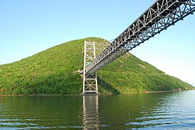 Bear Mountain Bridge, NY from river level loking East.JPG