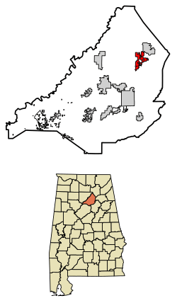 Location of Susan Moore in Blount County, Alabama.
