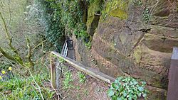 Bruce's Cave, the access detail, Kirkpatrick-Fleming, Dumfries & Galloway, Scotland