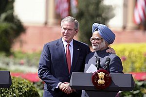 Bush & Singh in New Delhi
