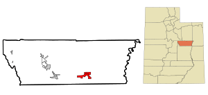 Location in Carbon County and the state of Utah.