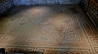 Chedworth Roman Villa West bath house mosaic