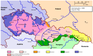 Czechoslovakia 1930 linguistic map - created 2008-10-30