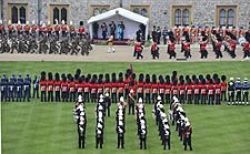 Diamond Jubilee Parade and Muster British Army pass in review