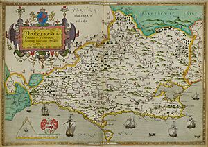 Dorcestriae Comitatus Vicinarumque Regionum nova veraq' Descriptio…. 1575