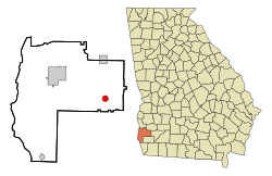 Location in Early County and the state of Georgia
