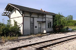 The defunct railway station