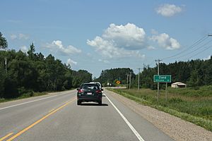 Looking west at the Eland sign