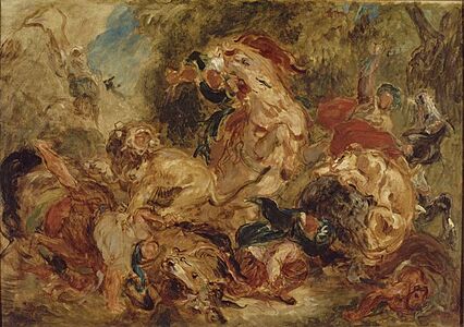 Eugène Delacroix - La Chasse aux lions