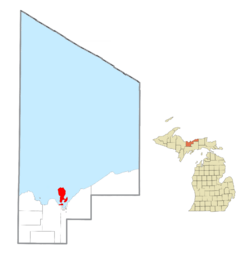 Location within Alger County