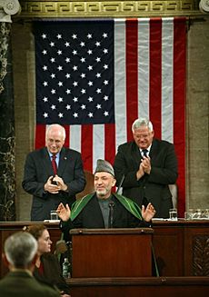 Hamid Karzai at the US Congress on Capitol Hill