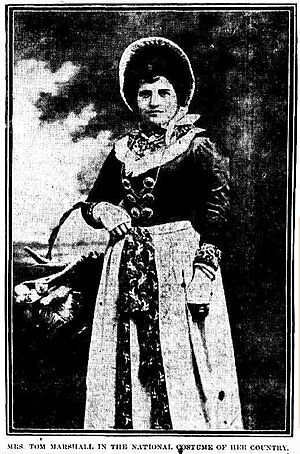 Hulda Marshall in national dress of Denmark
