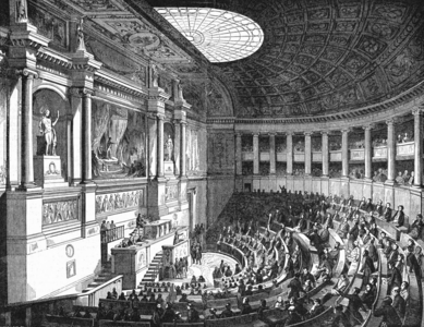 Illustrirte Zeitung (1843) 08 116 1 Der Sitzungssaal der Deputirtenkammer in Paris