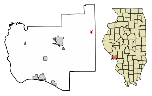 Location of Fidelity in Jersey County, Illinois.