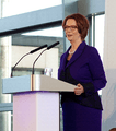 Julia Gillard delivers keynote speech at the National Assemby for Wales, July 2015. Cropped