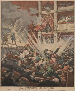 Le Petit Journal 25 Nov 1893 La Dynamite en Espagne