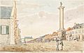 Le monument de Nelson et la Place du marché, Montréal, 20 juillet 1829