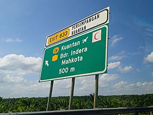 Lebuhraya Pantai Timur towards Kuantan Interchange (Exit 833) eastbound in Kuantan District, Pahang 20240224 155334
