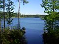 Looking at upper lake of Bonita Lakes Park in Meridian, Mississippi