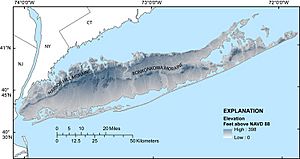 Map of Long Island topography