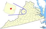 State map highlighting Staunton