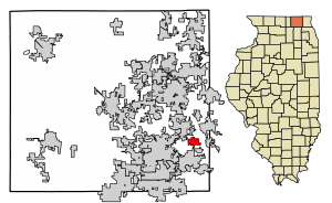 Location of Oakwood Hills in McHenry County, Illinois.