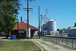 Milford Village Hall and grain elevator