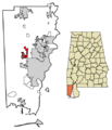 Mobile County Alabama Incorporated and Unincorporated areas Semmes Highlighted 0169240
