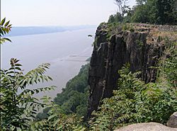 The Hudson River, seen southward below an overlook on the Palisades