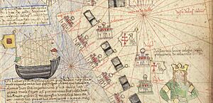 Region of the Yadavas, with the city of Diogil (Deogil. Dwaigir. Daulatabad) in the Catalan Atlas (1375)