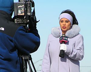 Reporter from CN8 at the Petco gas explosion 20050304