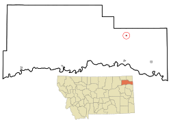 Location of Froid, Montana