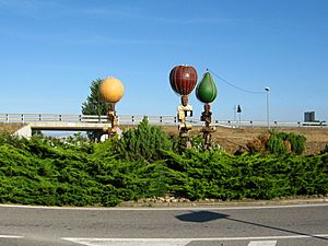 Fruit Roundabout at village entrance
